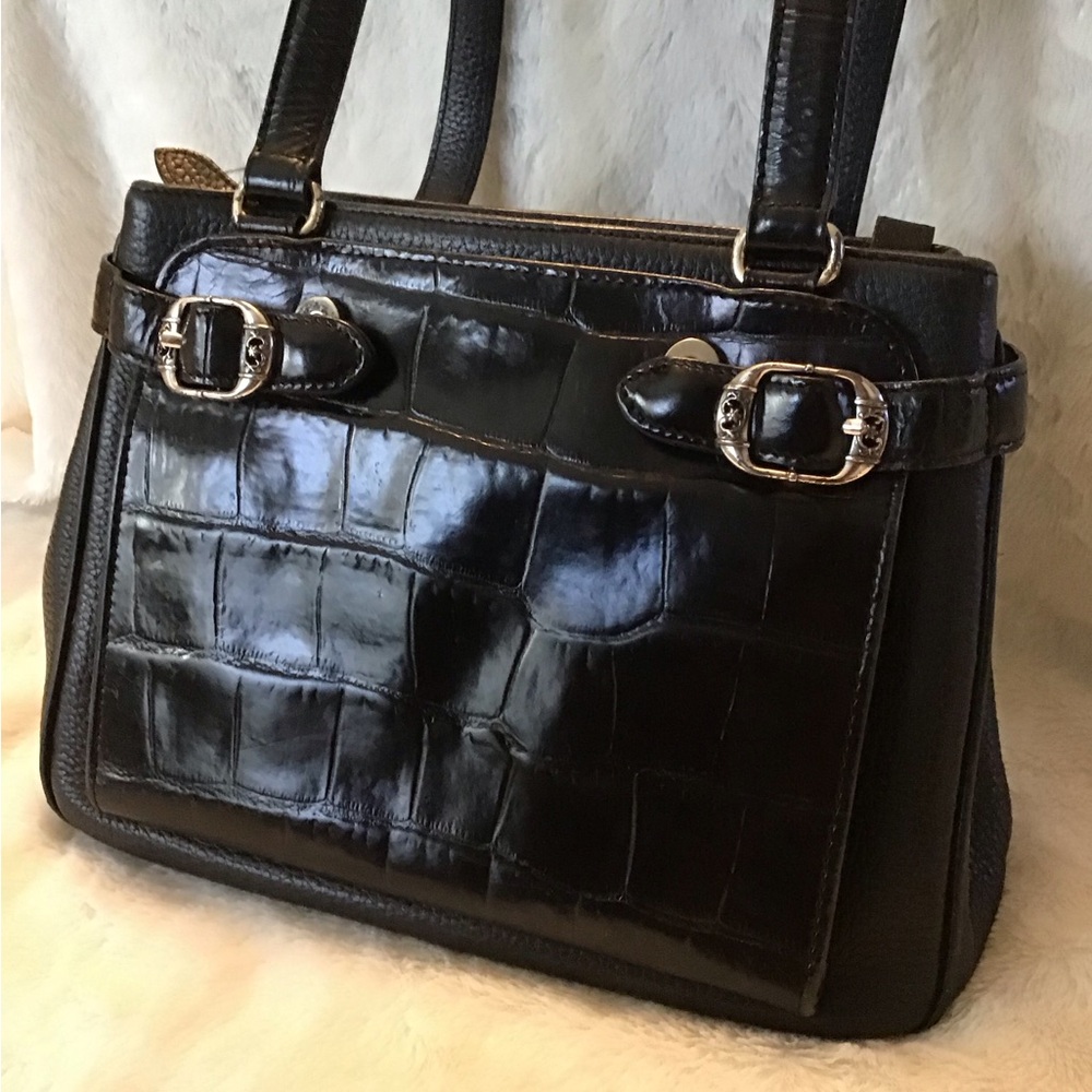 Brighton Lydia Black Leather Shoulder Bag, Purse